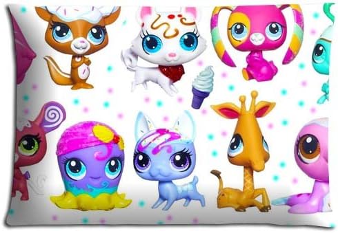 Polyester &amp; Cotton Bed Pillow Cover Case Littlest Pet Shop Wrinkle-free Zippered Shrink Resistant 20x30 inch 50x76 cm