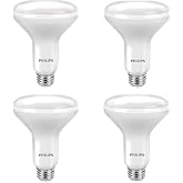 Philips LED Dimmable BR30 Light Bulb: 650-Lumen, 2700-Kelvin, 9-Watt (65-Watt Equivalent), E26 Base, Soft White, 4-Pack
