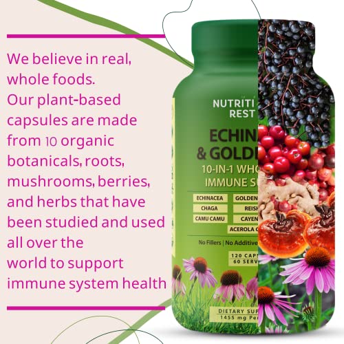 Echinacea Goldenseal Capsules 10 in 1 Immune Support Supplement