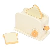 WoodenEdu Wooden Pop up Toaster Play Kitchen Set,Pretend Play Food for Kids | Play Kitchen Accessories for Toddlers 1-3, Early Learning Toys Gift for Girls Boys