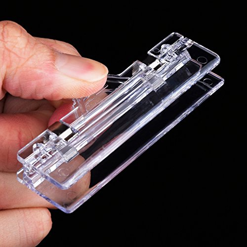 Outus Plastic Rotatable Sign Clips Merchandise Sign Clip Display Clip Holder Stand, Clear (25 Pack, 8 cm Wide)