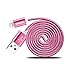 Kenex® 2 Packs 6.6ft [Hot Pink] USB 2.0 Nylon Braided Lightning Cable USB Charging Cable Cord for iPhone 6S/6S Plus/6 Plus/6/5/5C/5S/SE, iPad Air, Mini 4, iPod 5 and iPod 7