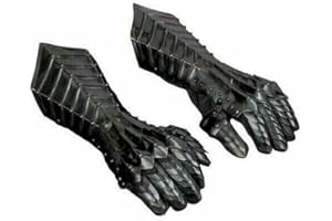 ANTIQUANA Black Antique Nazgul Gauntlets Steel Medieval armor Gloves ~ Crusader Larp Gauntlets