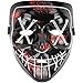 Ylovetoys Halloween Mask LED Light Up Purge Mask for Festival Novelty and Creepy Cosplay Costume with 3 Modes Blue