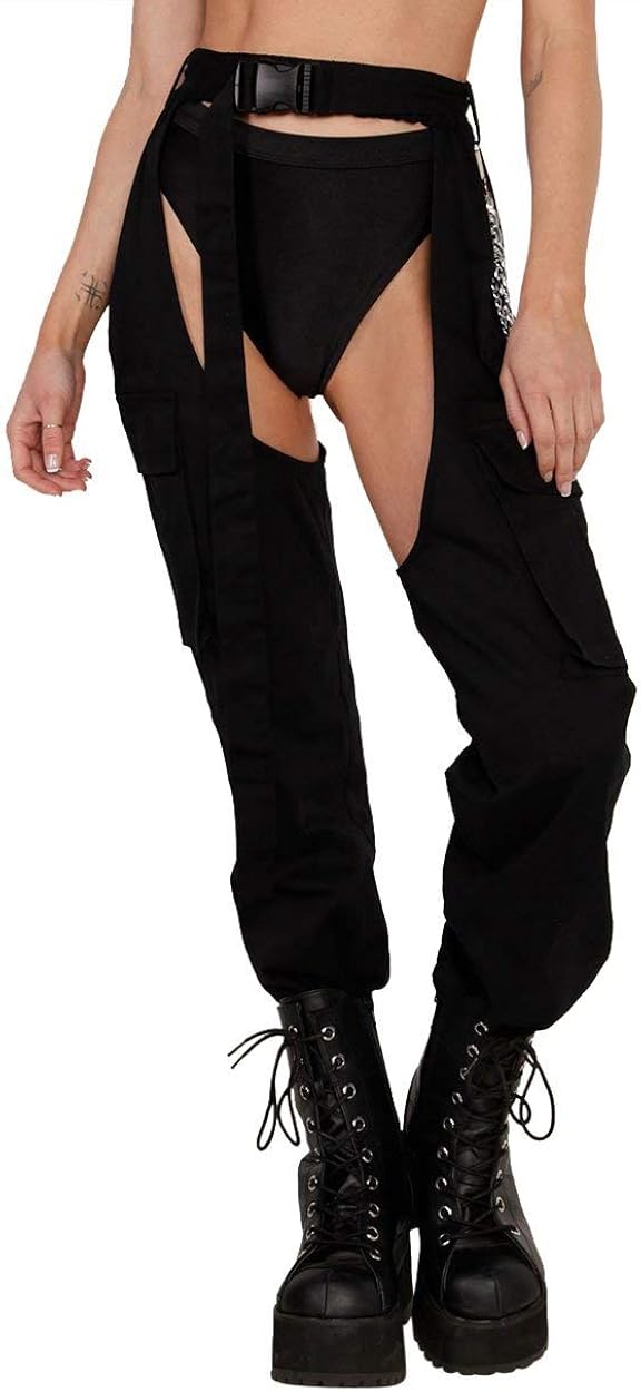 iHeartRaves Women's Chaps - Bottomless Pants for Raves & Music Festivals: Clothing