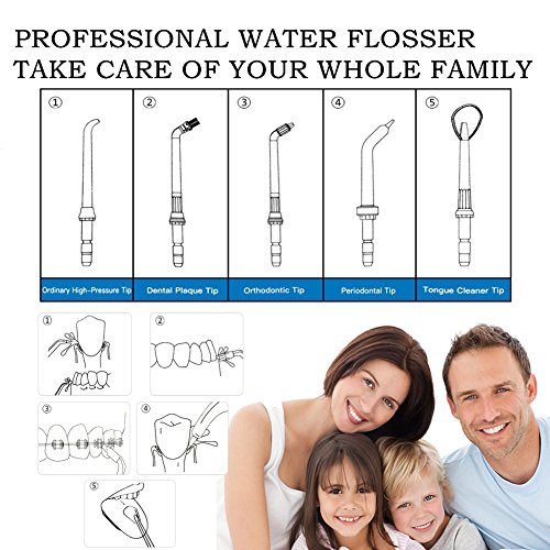 Electric Water Dental Flosser, FDA Approved Oral Irrigator Cordless for Teeth Braces Bridge Home & Travel With 600ML High Capacity 10 Pressure Setting with 7 Multifunctional Tips-Mifanstech