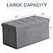 ASLIFE Multifunctional and Folding Storage Ottoman Top Linen Fabric Footrest Coffee Table, Toy Box Chest for Bedroom and Living Room...(LIGHT GREY,30 x 15 x15)