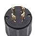 L14-30P 30 Amp Plug Generator 125/250 VAC 3 Pole 4W 4 Prong NEMA Twist Lock Male Receptacle Plug 3 Pole Industrial Grade