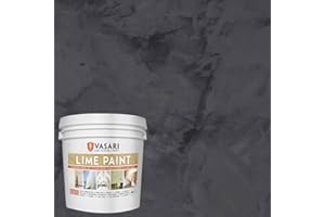 VASARI Lime Plaster & Paint | LIME PAINT | Made from Natural Lime and Powdered Marble | color: Carbon Black #27 | size: 1 Gallon