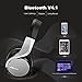 Zinsoko Bluetooth Headphone,ShareMe Over Ear Adjustable Headphones with Microphone, Wireless and 3.5mm Wired Dual Mode for Travel,Work,Sport Foldable Lightweight Headset,B021-Silver