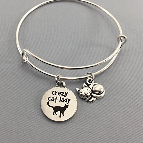 GenericCrazy Cat Lady Adjustable Charm Bracelet Pet Lover Gift for Women