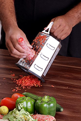 4 Cheese+Grater+Vegetable+Slicer+Stainless+Steel+6+sides+Kitchen