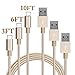 Type C Cable, MCUK 3 Pack 3ft 6ft 10ft Lightning Cable Charging Cord Nylon Braided Data Sync Cable for New Macbook 12 inch, OnePlus 2, LG G5, Nexus 6P/5X, ChromeBook Pixel (3ft+6ft+10ft)Gold