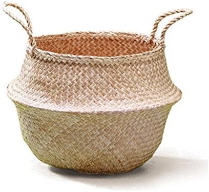 Nursery Raffia Seagrass Belly Basket Natural Fibers Palm Leaf Storage
