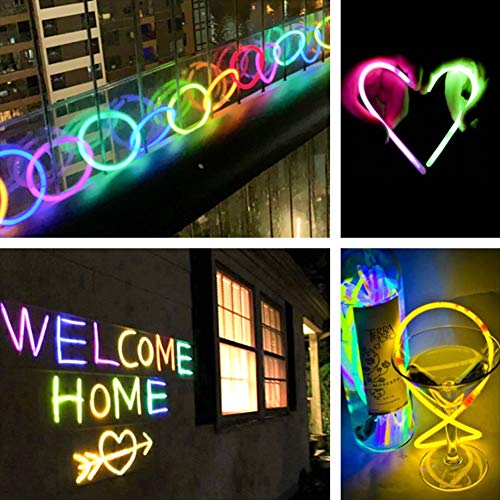 200 PCS Glow Stick Bracelets Glow in the Dark Sticks with Connectors Perfect for Birthday Parties, Party Favors, Camping Trips, July 4th, Christmas
