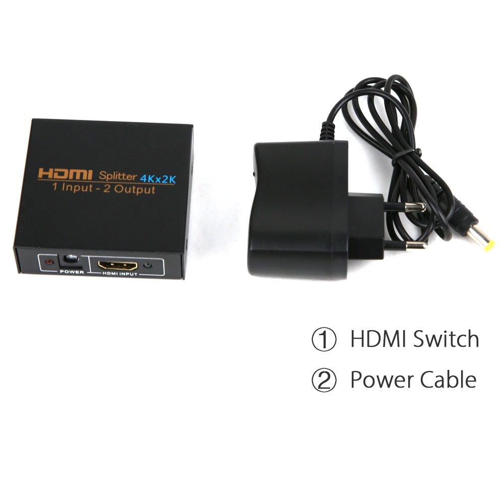 Splitter HDMI 4K, NIERBO HDMI Répartiteur 1x2 HDMI Splitter 1 Entrée 2 Sorties Repartiteur - 1 Source HDMI vers 2 ECRANS - Full HD 1080p 4K 30hz