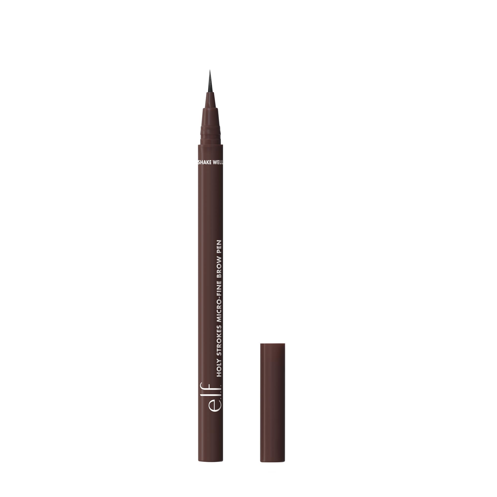Photo 1 of e.l.f. Holy Strokes Micro-Fine Brow Pen, Liquid Waterproof Eyebrow Makeup For Detailing & Adding Dimension, Vegan & Cruelty-Free, Dark Brown
