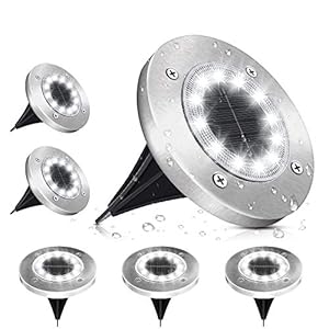 SOLMORE Zonne-grondverlichting, buitentuin zonne-tuinverlichting IP65 waterdichte LED-zonne-schijfverlichting 6000K koud…