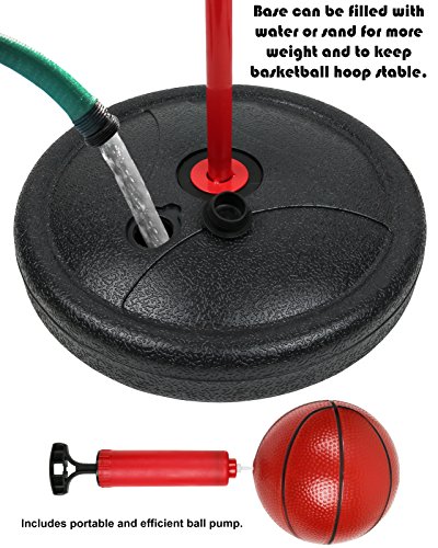 Kiddie Play Basketball Hoop Stand Toy Set for Kids Adjustable Height Up To 4 ft