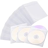 FULANDL 600PCS CD DVD Sleeves, Premium CD Double-Sided Refill Sleeve | Plastic, for CD and DVD Storage Binders, for Home Office, White, 5.7 x 5inches/14.5 x 12.8cm, Suitable for Most of Your CDs