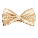 Men's Solid Formal Banded Bow Ties (Champagne)