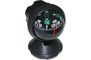 Automotive Direction Finding Compass Dash Mount Adjustable Navigation Ball Universal Vehicle Compass for Cars & Trucks