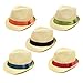 TrendsBlue Classic Natural Fedora Straw Hat - Different Color Band Available
