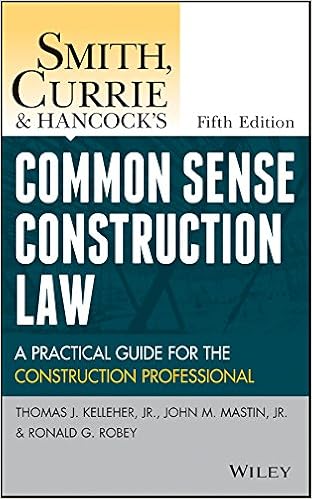 Smith Currie And Hancocks Common Sense Construction Law A - 
