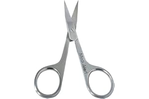 MEDI ALERT Cuticle Scissors - Curved Blade, Scissors Pedicure Beauty Grooming Kit for Eyebrow, Eyelash, Dry Skin - Nail sicssors