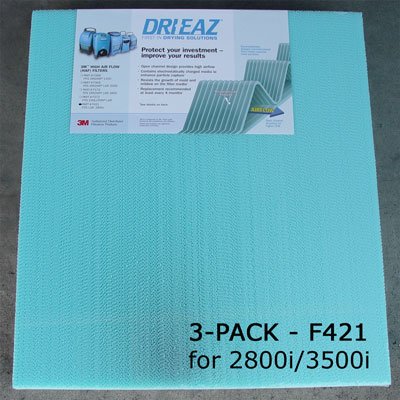 3MTM F421 Dehumidifier Filter for Dri Eaz LGR2800i, LGR-3500i - Lot of 3