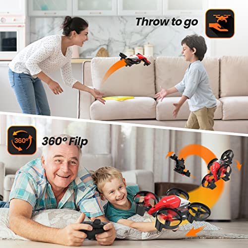 Holy Stone Mini Drone for Kids, HS210F 2 In 1 Small Indoor RC Quadcopter Helicopter Plane with Modular Battery, Land and Fly Mode, Auto Hovering, 3D Flip, Headless Mode, Toy Gift for Boys and Girls