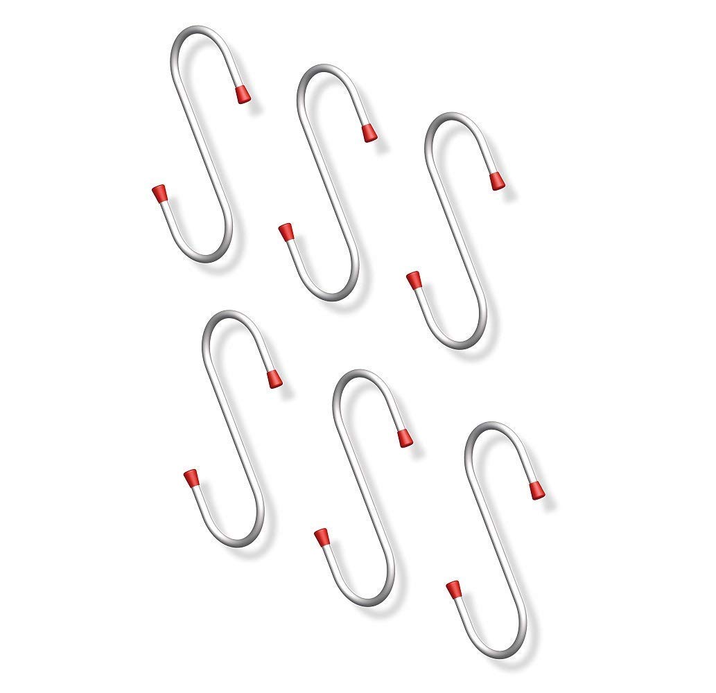 Gedotec all Purpose Hook Eimerhaken S-HOOK Large from Metal | Suspension Hook Steel Zinc Plated | Height 180 mm | Buoyancy 20kg | Branch Hook with Material Thickness 6 mm | 6 Piece - S-FÖRMIGE Hooks