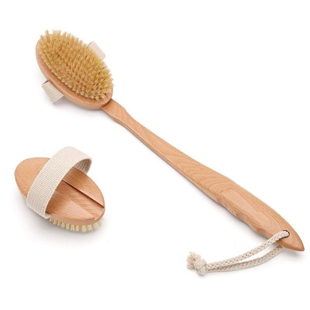 Shower Brush set Wooden long handle Bristle Hair，Shower