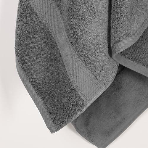Superior - 900 g/m2 Cotton Bath Towel Set, Charcoal Color, 2 Pieces