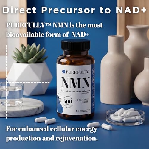 PUREFULLY NMN Supplement 500mg – Purity >99.7% | NMN Supplement Canada | NAD+ Booster | Nicotinamide Mononucleotide | Energy & Metabolism | 60 Capsules