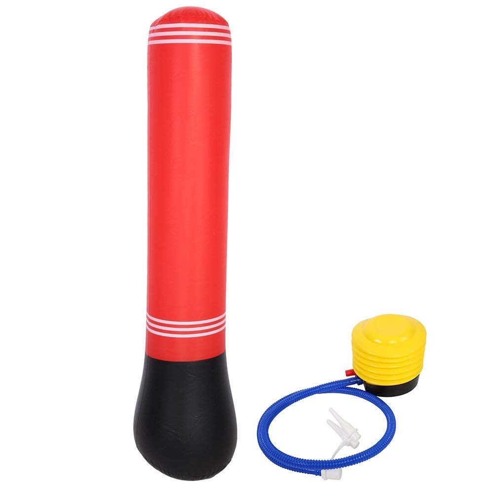 Punching Bag, Free Standing Tumbler Column Sandbag Inflatable Freestanding Boxing Bag MMA Target Bag with Pump for Speed Boxing Training