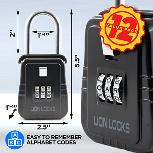 Lion Locks 12Pack Alpha Key Storage Lockbox, SetYourOwn Code Lock