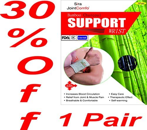 SIra Bamboo Charcoal Wrist Sleeves, Wrist Swelling Sleeve, Wrist Pain Reliever, Hand Mobility Sleeves, Wrist Sleeves, Sports Wrist Sleeves, Carpal Tunnel Syndrome, Ideal Support for Arthritis. (S)