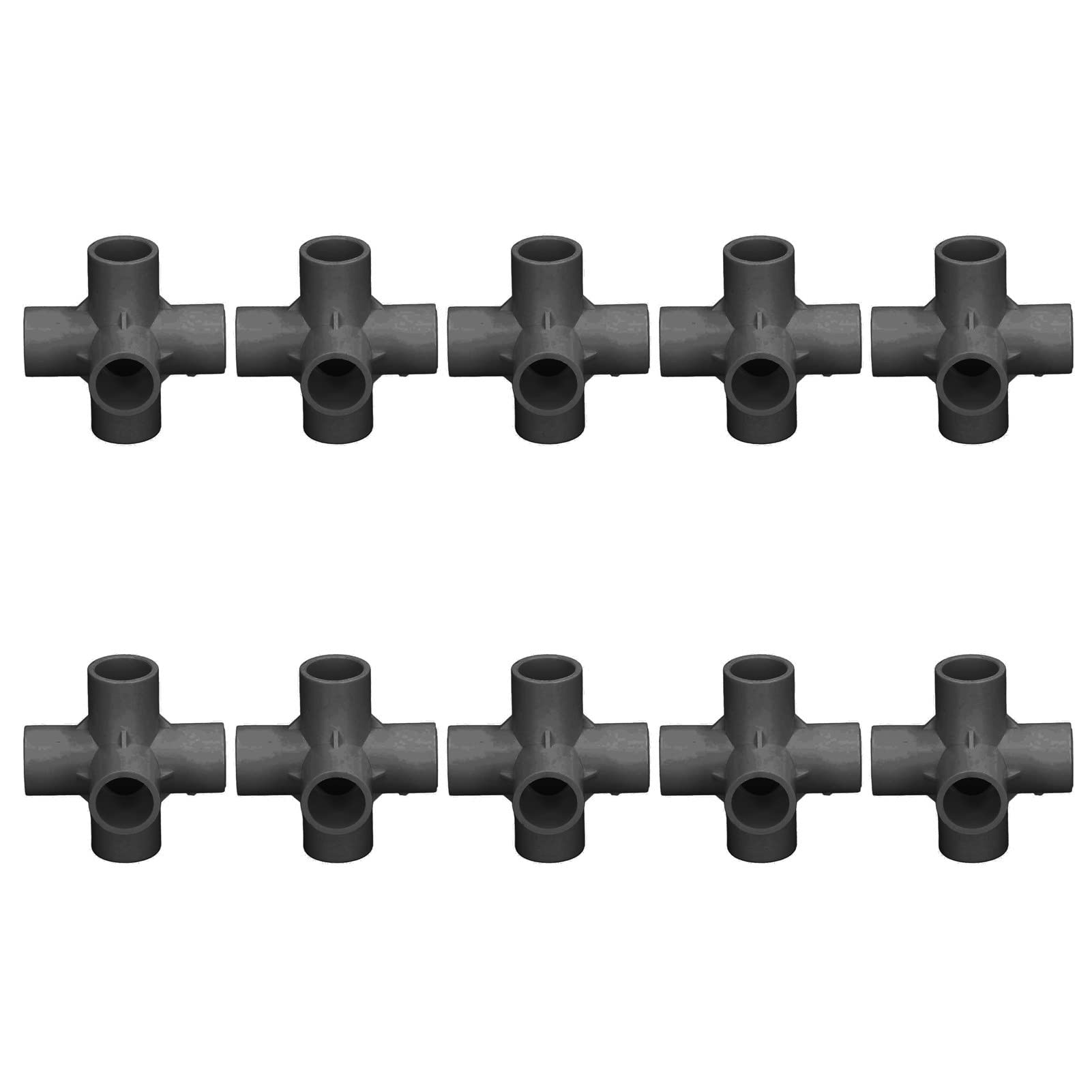Photo 1 of 10Pcs 6 Way PVC Fitting Furniture Grade Pipe 25mm/1in Angle Three Dimensional Elbow Connector for Building Furniture Greenhouse Shed Pipe Fittings Tent Connection (Black)