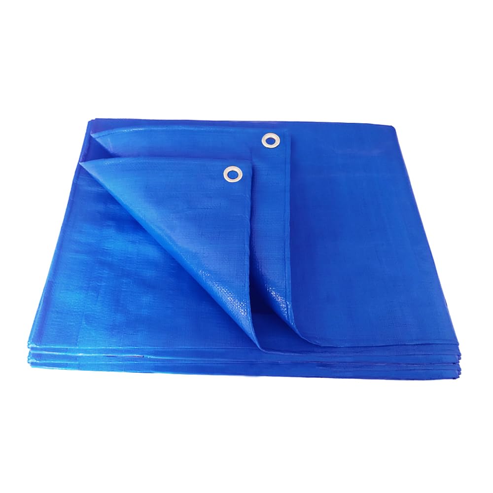 ANSIO Tarpaulin 3m x 4m Water-resistant Tarp Large Camping Cover Sheet – Multipurpose Groundsheet with UV Protection, Weatherproof & Frost-Resistant – Reinforced Eyelets - Blue