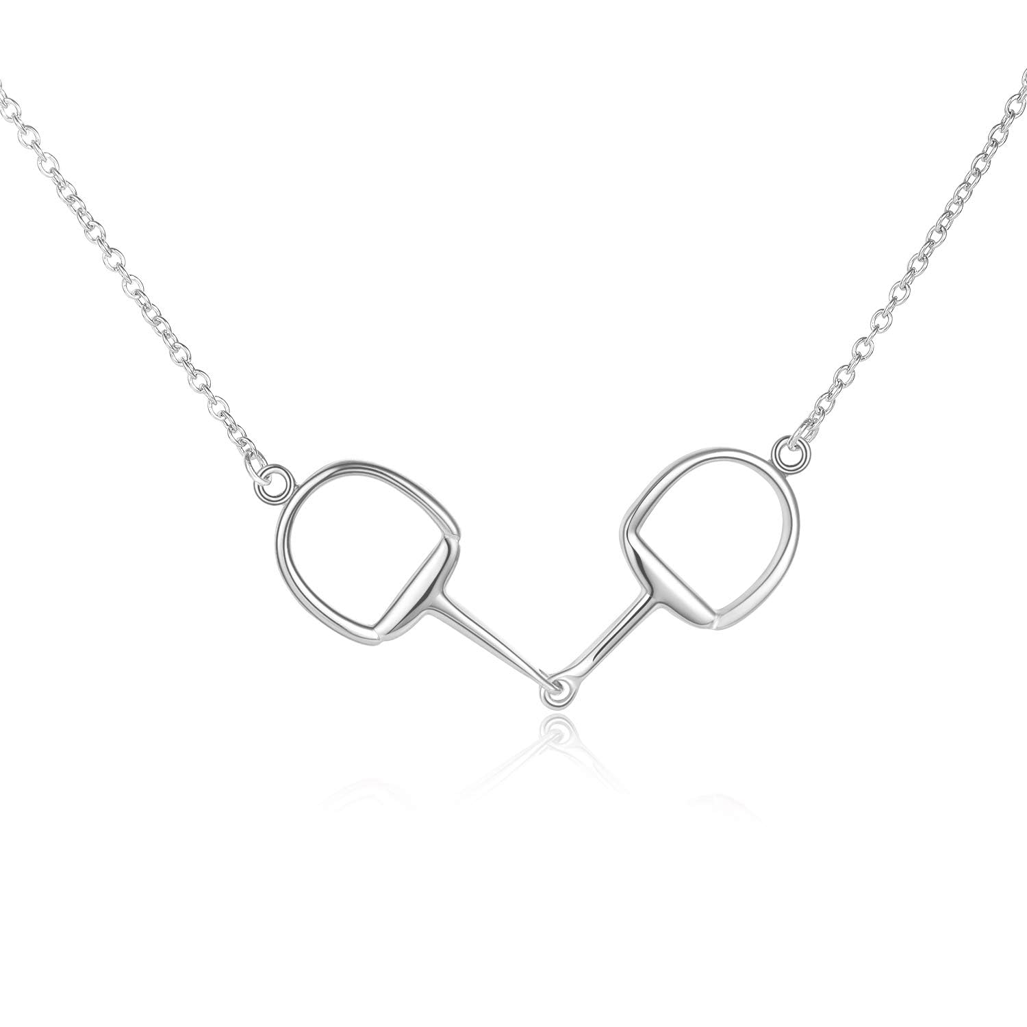 VENACOLY Horse Shoe Necklace Sterling Silver Snaffle Pendant Christmas Jewellery Horseshoe Gifts for Women Mum Horse Lovers