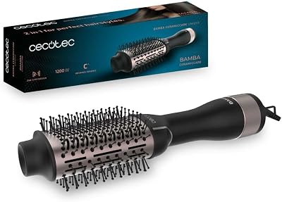Cepillo de Aire Voluminizador Bamba CeramicCare Unique. 1200 W Potencia, 2 en 1: Secador y Moldeador, Revestimiento Cerámico, 2 Velocidades y 3 Temperaturas, Función Aire Frío