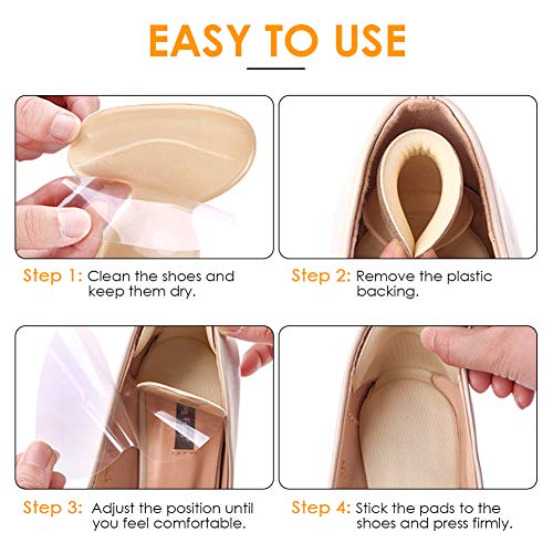 Heel Cushion Inserts for Women and Men, Adhesive Silicone Shoe Pads, Heel Grips Liner Protectors for High Heels, Loose Shoes, Flats - Thumbnail 5