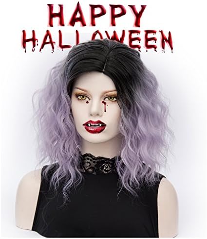 Bob wig Ombre Short Curly Synthetic Hair Wigs Full Wig for Women Daily Use Cosplay