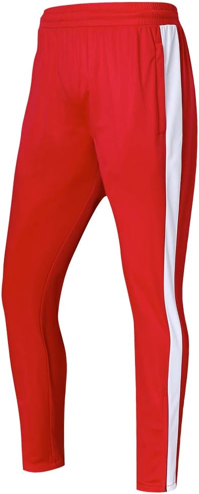 Shinestone Sport Pants, Men Athlete Sports Jogger Training Track Fitness Casual Pants Trousers with Zippered Pockets