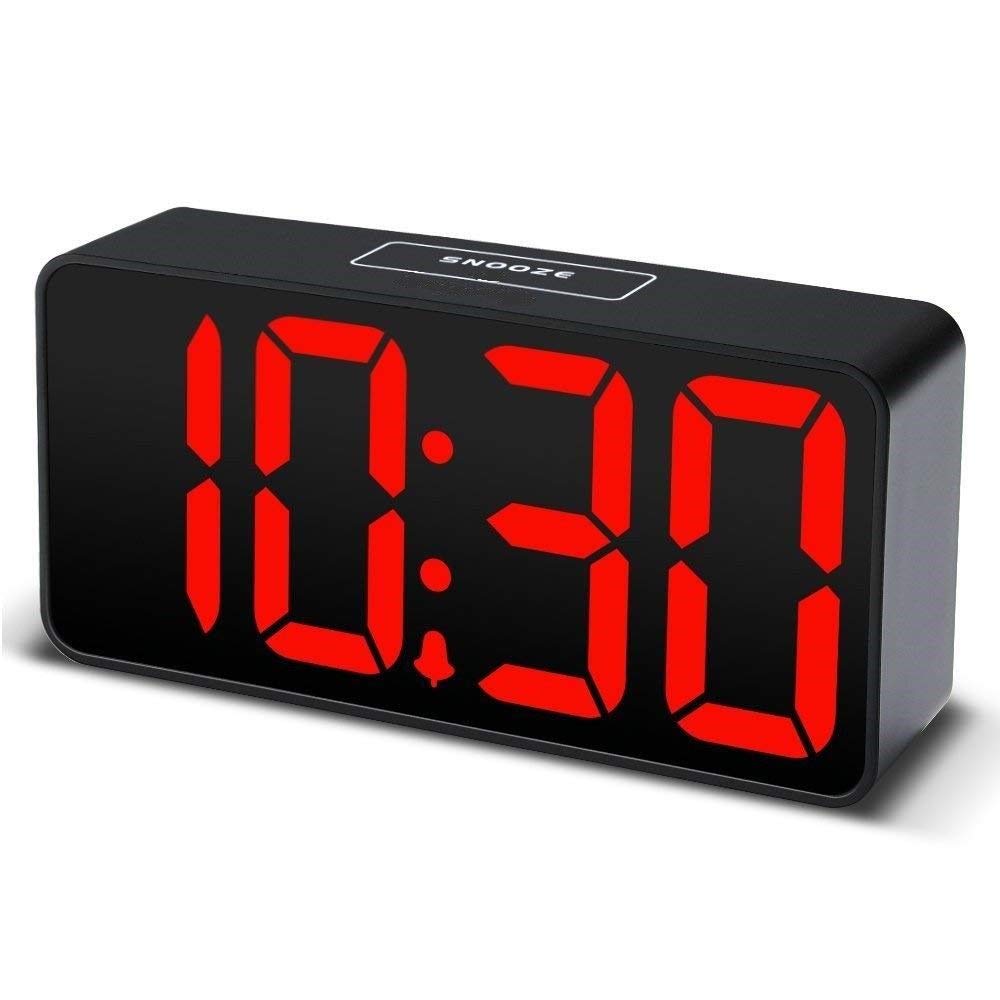 Digital Alarm Clock With 2 USB Ports Smart Connector Jumbo LED, 12 Hour
