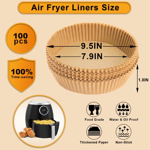 Disposable Air Fryer Paper Liners for Easy Cleanup 100 Pcs 7.9 inch