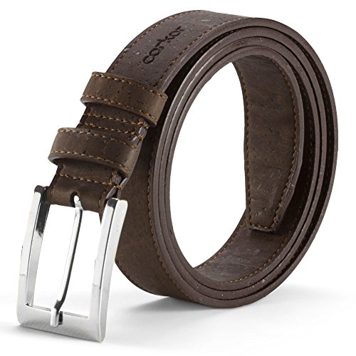 Corkor Vegan Belt for Men 30mm Wide Non Leather Product Brown Color Large Size