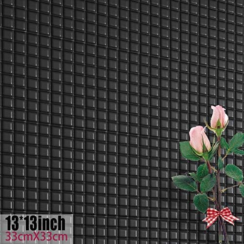 Waterproof Mosaic Wallpaper Thickening 3D Mosaic Wall Panels Self-Adhesive 3D Wall Paper Eco-Friendly XPE Foam 13X13 (inch) (15, Black)