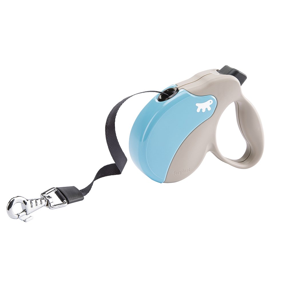 Ferplast Retractable Dog Lead Extendable Dog Leash AMIGO TAPE S, Extending tape, 5 m, Max 15 kg, Light Blue